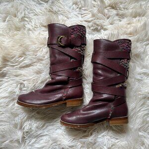 Daniblack ANTHROPOLOGIE leather boots unique size 10